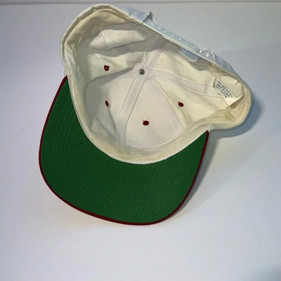 Vintage 90s San Francisco 49ers Script Snapback Hat - Cream/Red - Picture 2 of 4